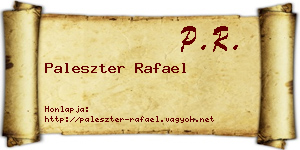 Paleszter Rafael névjegykártya